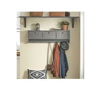 FRG282-HG Portemanteau Mural Etagère 3 Tiroirs Meuble d'entrée Penderie mural