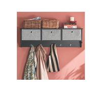 SoBuy FRG282-SCH Portemanteau Mural Étagère 3 Tiroirs Meuble d’entrée Penderie mural Noir G