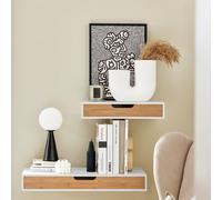 FRG92-WN FRG92-WN, Tiroir flottant, Tiroir mural, Étagère murale de rangement et d'affichage Étagère Murale Flottante avec Tiroirs Armoire à Clés Porte-clés Meuble d'Entrée de Rangement Meuble de Rang