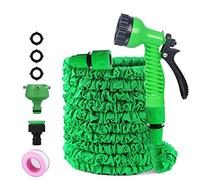 FRGHF Tuyau d'arrosage, Tuyau d'arrosage Extensible Tuyau d'arrosage Flexible Tuyau d'arrosage Rétractable, Tuyau d'eau de Jardin avec 8 Fonction Pistolet pour Jardin, Lavage Voiture (100FT, Green)