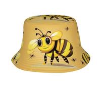 FRGMNT Chapeau bob unisexe avec imprimé abeille mignon dessin animé pour l'été, les voyages, la plage, le soleil, chapeau de pêcheur en plein air pour femmes et hommes, Jolie abeille de dessin animé,