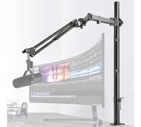 Frgyee Bras de micro réglable en hauteur avec rehausseur d'extension pour Shure SM7B Blue Yeti HyperX QuadCast S et autres micros