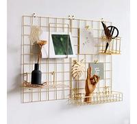 FRIADE Lot de 2 panneaux muraux pour affichage de photos, organiseur de rangement mural, 5 clips métalliques, 3 crochets en S, 4 clous et 4 boucles de suspension en plastique et 4 vis offertes, taille