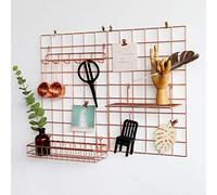 FRIADE Lot de 2 panneaux muraux pour affichage de photos, organiseur de rangement mural, 5 clips métalliques, 3 crochets en S, 4 clous et 4 boucles de suspension en plastique et 4 vis offertes, taille