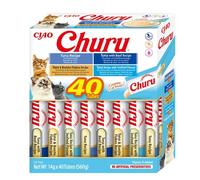 Friandise Churu - Inaba - Thon - 4 saveurs - 40 tubes de 14g - Sans grains