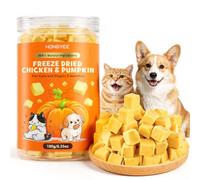 Friandises au Poulet et à la Citrouille lyophilisées pour Chiens et Chats | collations naturelles riches en protéines, sans additifs, complément d'entraînement et alimentaire(180g/6,35oz)