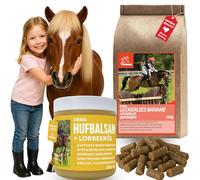 Friandises Chevaux Banane + Graisse à Sabots Hydratante 500 ML 400ml - Soin Sabots Secs et Fissurés - Baume Nourrissant pour Cheval - Kit Entretien Sabots