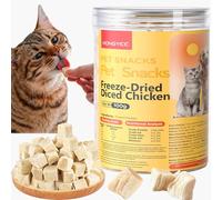Friandises de poulet lyophilisé pour chats et chiens.Riches en protéines, faibles en gras.Poulet pur, ingrédient unique.Idéales pour le poidset l’entraînement.Complément nutritionnel,FreezeDried snack