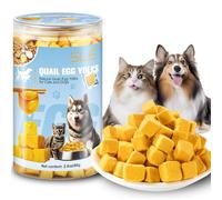 Friandises lyophilisées au Jaune d'œuf de Caille, Nourriture lyophilisée pour Chiens et Chats,Jaune de Naturel, Collations Saines et Savoureuses