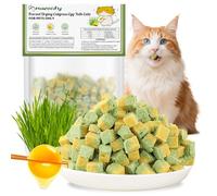 Friandises Lyophilisées Double Saveur, Herbe à Chat et Jaune d'Œuf pour Éliminer Les Boules de Poils et Une Peau Saine, Friandises Dentaires pour Chats