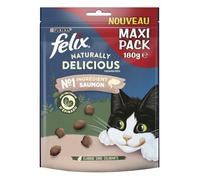 Friandises pour Chat Adulte Saumon Epinard Naturally Delicious Felix - Le Sachet de 180g Lot De 4 - par Lot
