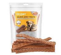 Friandises pour Chien à Base de Saumon Séché, Véritables Lamelles Tendres de Saumon, Snacks sains à mâcher pour l'entraînement - Riche en Protéines et Faible en Gras (100g)