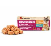 friandises pour Chien - Flamingo Chew'n Snack Rolls Poulet & Thon - 10 g - Riche en protéines - avec Taurine - Vitamine E - sans Gluten - sans céréales - sans sucres ajoutés