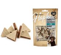 Friandises pour Chien - Hapki Cubes de Sushi à l'autruche & Poisson - sans céréales - 85 g - Flamingo