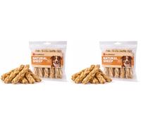 friandises pour Chien - Nature - Peau de Mouton tressée Large - 100 g - sans Gluten - sans sucres ajoutés - sans colorants ni conservateurs - fabriqué en Europe (Lot de 2)