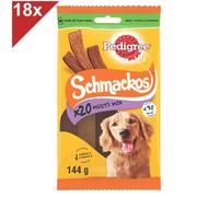 Friandises pour chien - PEDIGREE - Schmackos - Multi Mix - 18x144g - Sans arômes artificiels