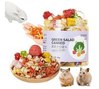 Friandises pour hamster, collations pour hamster, 45 g, collations naturelles portables pour lapin, collations à mâcher lyophilisées pour hamsters, 10 types de jouets pour grincer les dents
