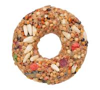 Friandises pour oiseaux, jouets pour perruches, anneau de dentition en forme de donut, accessoire de céréales, accessoire d'entraînement et enrichissement de la recherche de nourriture de tourterelles