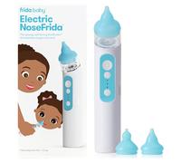 Frida Baby Aspirateur nasal électrique NoseFrida pour bébé, ventouse de nez pour bébé et tout-petit, aspirateur nasal amélioré pour soulager la congestion avec 3 niveaux d'aspiration, 2 embouts en