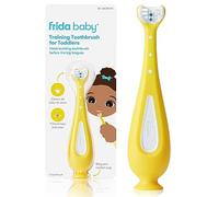Frida Baby Brosse à dents d'entraînement, 18-24 mois, poignée facile à saisir, poils à triple angle, poils de brosse à dents souples, ventouse qui reste en place