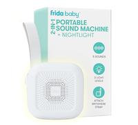 Frida Baby Machine sonore portable 2 en 1 pour bébé + veilleuse | Machine à bruit blanc pour bébé avec 5 sons apaisants et 3 modes de veilleuse | La machine sonore de voyage se fixe aux poussettes,