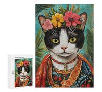 Frida Kahlo Cat Art Print Puzzle 1000 Pièces Educa Jouet en Bois Cadeau Unique Décoration Intérieure Jeu Éducatif Challenge Toy Adultes Et Enfants À Partir De 14 Ans 300 PCS