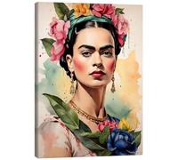 Frida Kahlo in the Sunlight Tableau sur toile de nobelart 20 x 30 cm Déco colorée Peinture aquarelle Décoration murale