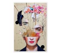 Frida Kahlo pour les novices Poster de Loui Jover 60 x 90 cm Beige Tableaux Décoration murale
