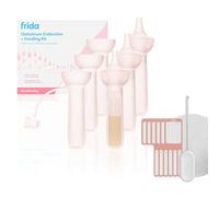 Frida Mom Colostrum Kit de collecte, collecte, stockage et alimentation du lait maternel avec 6 collecteurs de colostrum, 6 étiquettes, brosse de nettoyage, chiffon et étui, sac d'hôpital, matériaux