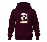 Friday Jason Friday Masque de hockey à capuche unisexe Motif vendredi des 13 ans, bordeaux, XXL
