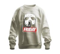Friday Masque de hockey Jason Vendredi des 13 Horreur Rétro Grunge Sang Unisexe Sweat-shirt Pull, naturel, S
