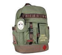 Friday the 13th Backpack Camp Crystal Lake Sac à dos de voyage robuste avec housse rembourrée pour ordinateur portable pour homme et femme, vert, One Size