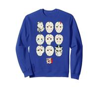 Friday The 13th Jason Masks Sweatshirt, Unisexe pour Adultes, Bleu Royal, M