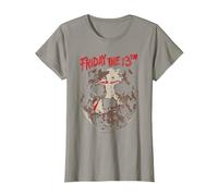 Friday The 13Th Jason Rough Mask T-Shirt, Femme, Ardoise, XS