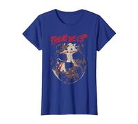 Friday The 13Th Jason Rough Mask T-Shirt, Femme, Bleu Royal, XXL