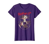 Friday The 13Th Jason Rough Mask T-Shirt, Femme, Violet, XS