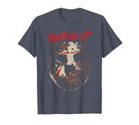 Friday The 13Th Jason Rough Mask T-Shirt, Homme, Bleu Chiné, XL