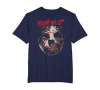 Friday The 13Th Jason Rough Mask T-Shirt, Homme Grandes Tailles, Bleu Marine, 3X Tall
