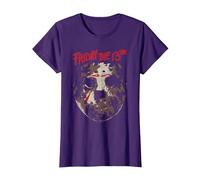Friday The 13Th Rough Mask T-Shirt, Femme, Violet, XL