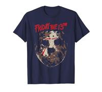 Friday The 13Th Rough Mask T-Shirt, Homme, Bleu Marine, 3XL