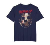Friday The 13Th Rough Mask T-Shirt, Homme Grandes Tailles, Bleu Marine, 4X Tall