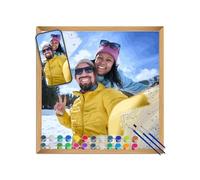 frides Peinture Personnalisée par Numéro pour Adultes - Kits de Peinture au Numéro pour Portrait, Animal de Compagnie ou Paysage, Cadeaux pour Anniversaire, Couple ou Animal de Compagnie(40x60cm)