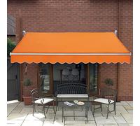frides Store Banne Manuel, Store Banne Manuel Rétractable en Aluminium Polyester Imperméabilisé, Hauteur Et Inclinaison Réglable, pour Balcon, Resto, Café (Couleur : Orange, Size : 20x11.5FT/6x3.5M)