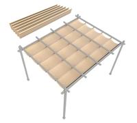 frides Toile de Toit pour Pergola Tonnelle Rétractable de 3 x 3 m, Toile de Rechange Pergola, Toile de Remplacement, Imperméable, Durable et Protection Solaire(Kaki,3x3.65M/10x21FT)