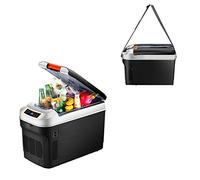 fridge Glacière électrique pour Voiture, Mini-réfrigérateur Portable 12V pour extérieur, Camping, avec bandoulière et Cordon d'alimentation, 25L Noir