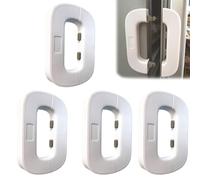 Fridge Lock, Refrigerator Lock, Cabinet Locks Baby Proofing, Self-Adhesive Fridge Lock Latch System, Heavy Duty Freezer Lock for Upright Freezer (White - 4 Pack)