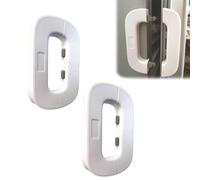 Fridge Lock, Refrigerator Lock, Cabinet Locks Baby Proofing, Self-Adhesive Fridge Lock Latch System, Heavy Duty Freezer Lock for Upright Freezer (White - 2 Pack)