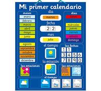 Fridge Magic Calendrier magnétique interactif pour Enfants - Bleu - Outil éducatif Amusant pour Le Temps, Les Saisons et la Conscience du Climat - 40 x 32 cm avec poignée pour accrocher