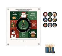 Fridge Magnet Music Player, Christmas Mini Vinyl Record Player Magnet (E) | 9 NFC Festive Music Discs, USB-C Magnetic Fridge Box with LED Light, Retro Holiday Decor Gift for Music Lovers