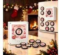 Fridge Magnet Music Player, Retro Vinyl Record Player with 9 NFC Discs, LED Light, Magnetic Back. Festive Kitchen Decor with Customisable Music (1Set)